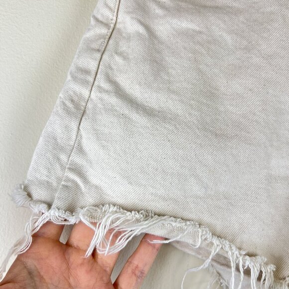 AG Adriano Goldschmied Cream High Rise Wedgie Cutoff Alexxis Shorts - Picture 3 of 10